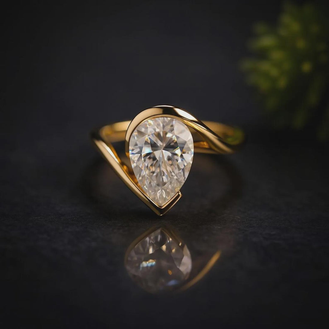 Designed for Double Takes Pear Diamond Modern Wrap Ring