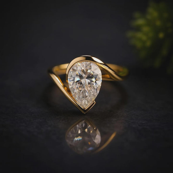 Designed for Double Takes Pear Diamond Modern Wrap Ring