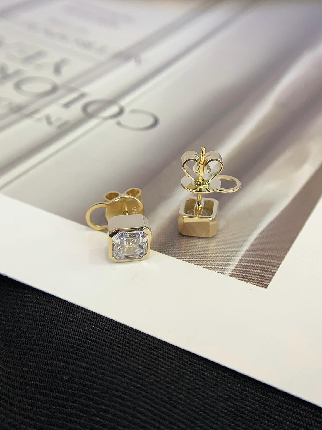 Light You Can Wear Princess Cut CZ Studs