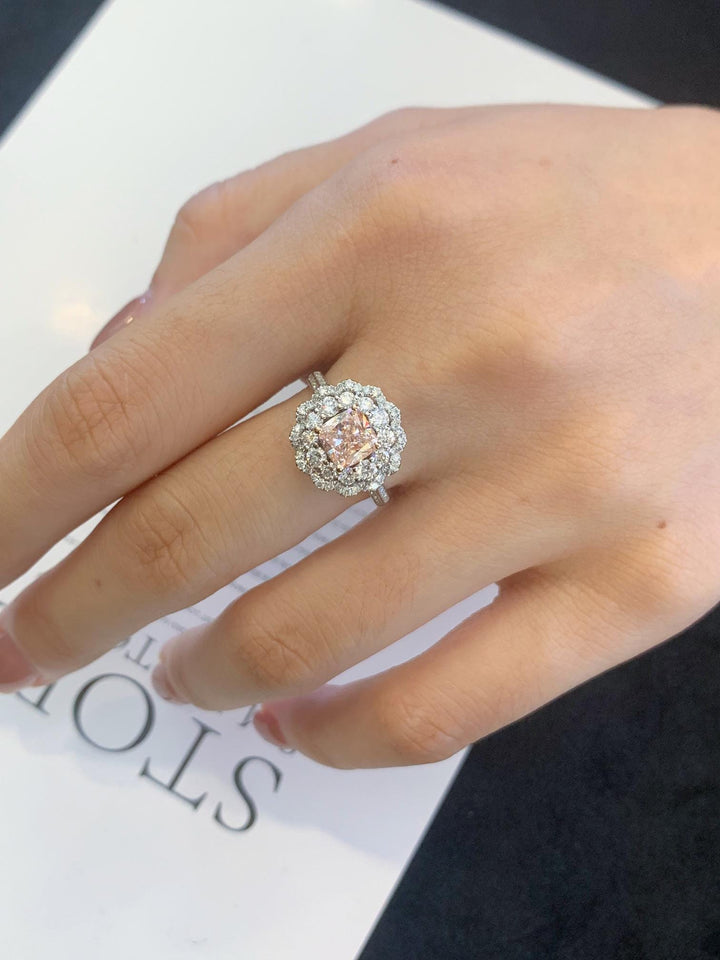 Built for the Spotlight Cushion Halo Diamond Ring