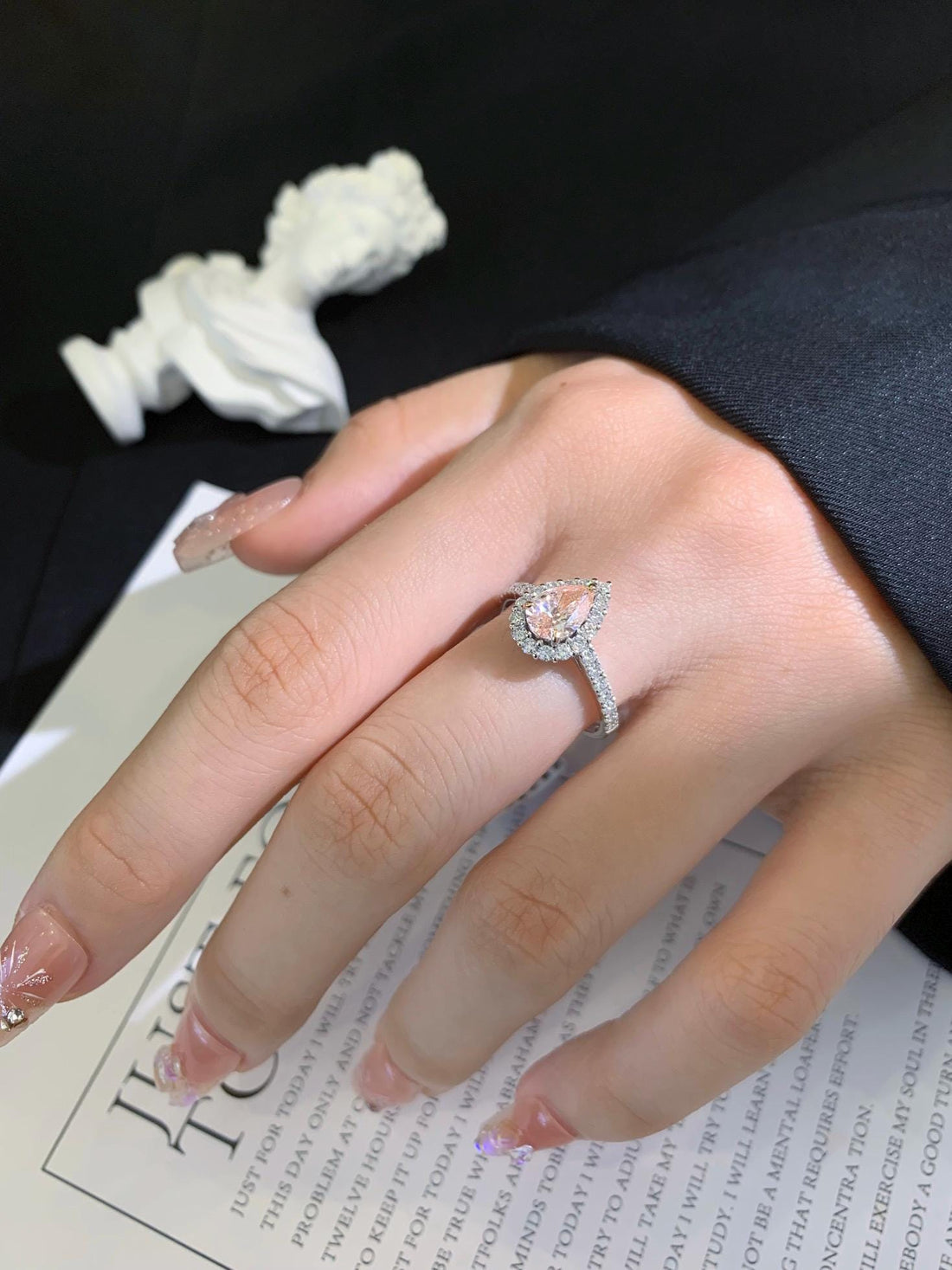 Impossible to Ignore Pink Diamond Cushion Cut Pavé Halo Ring