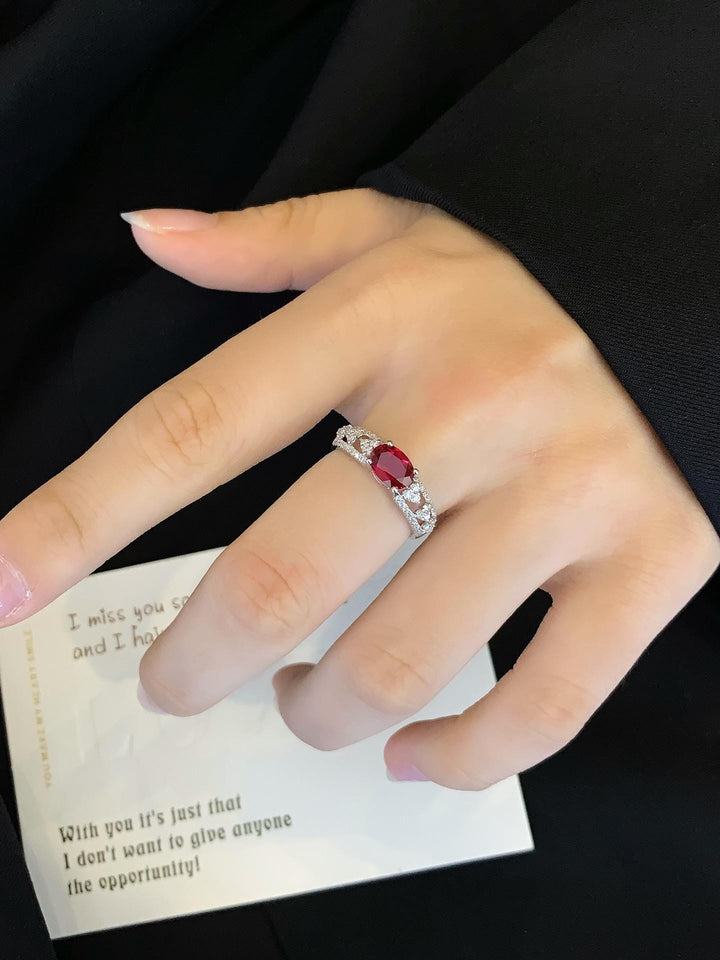 Built for the Spotlight Oval Ruby Infinity Band Ring