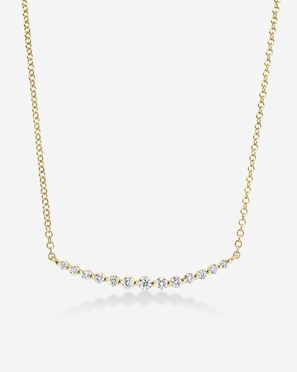 Graduated Single Prong Diamond Necklace