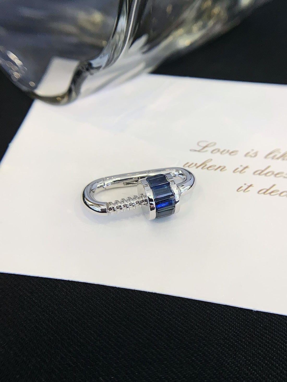 Impossible to Look Away Sapphire Carabiner Pendant Necklace