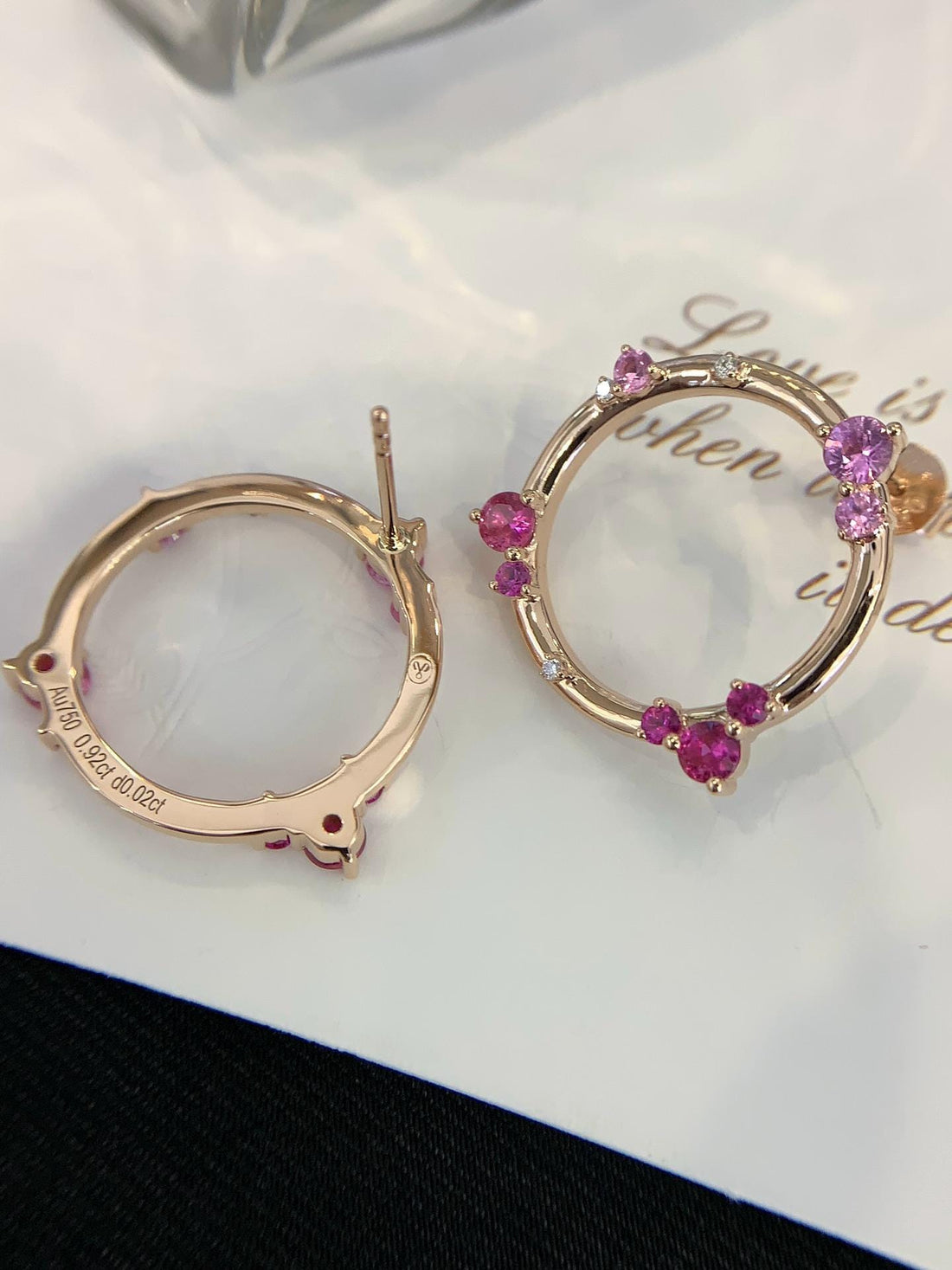 Soft Light, Lasting Brilliance Pink Sapphire Diamond Hoops