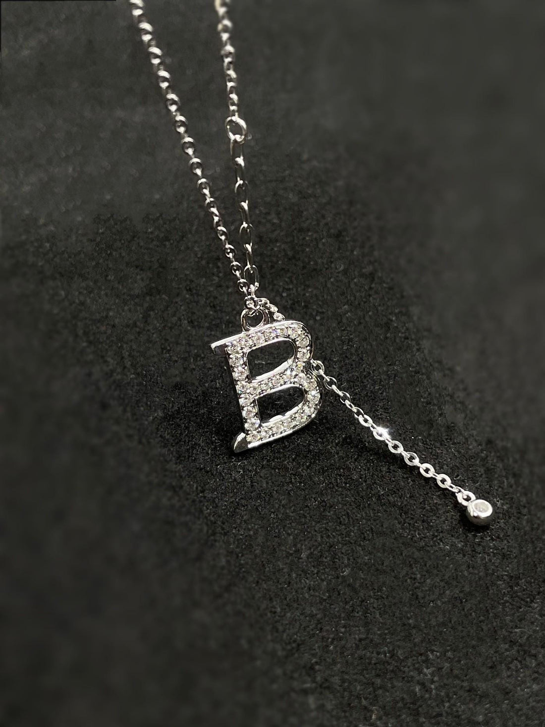 Made to Stay Close Diamond Lariat Initial B Necklace