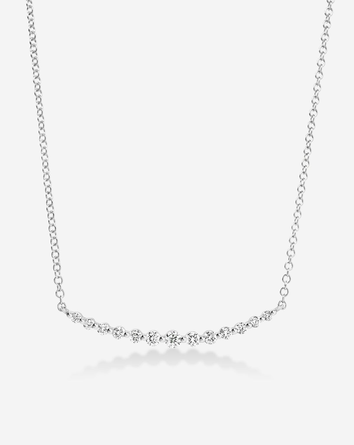 Graduated Single Prong Diamond Necklace