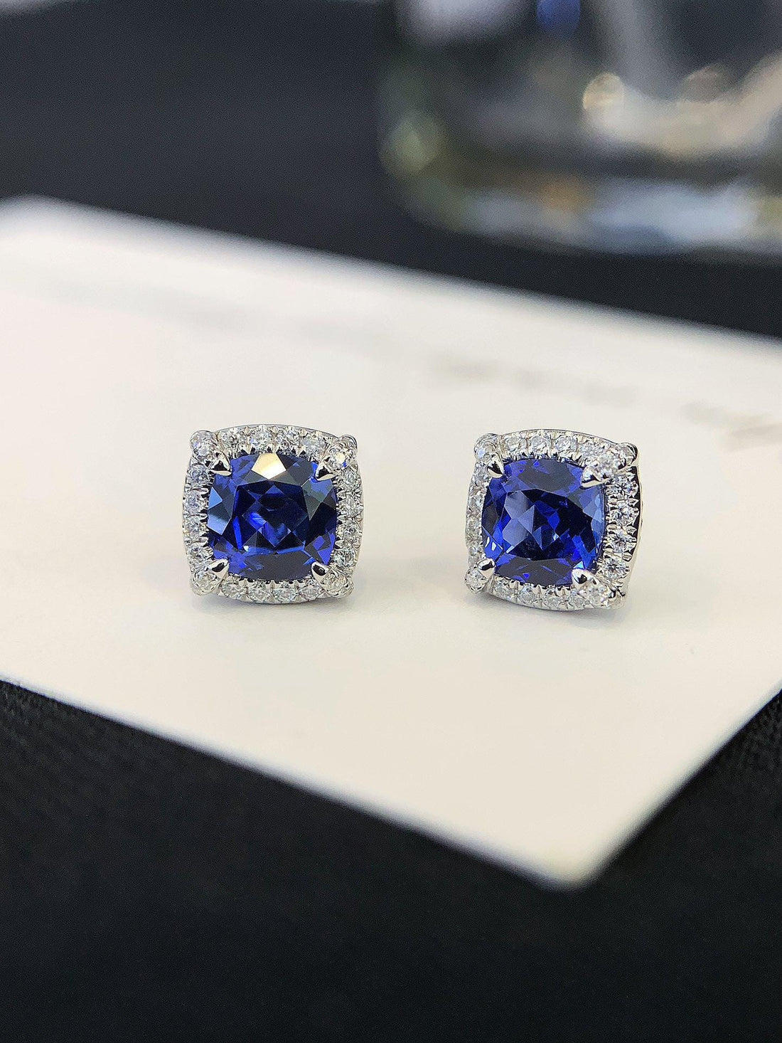 Effortlessly Unforgettable Sapphire Diamond Halo Studs