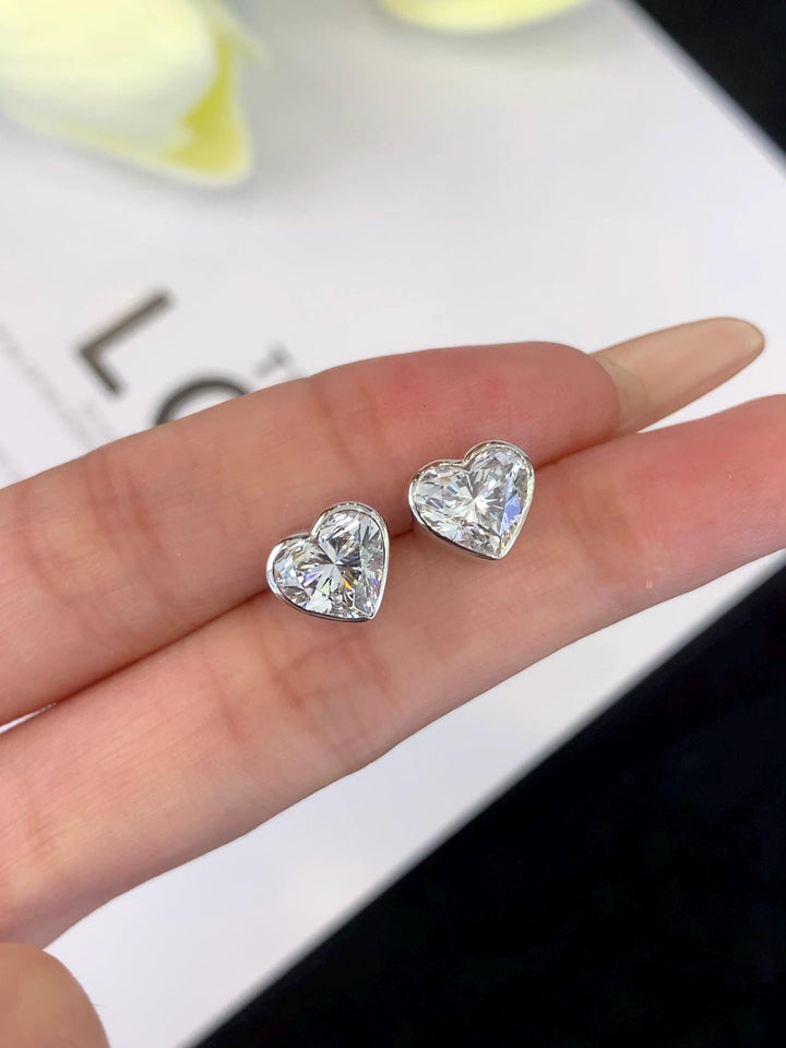 Catching More Than Attention CZ Heart Studs