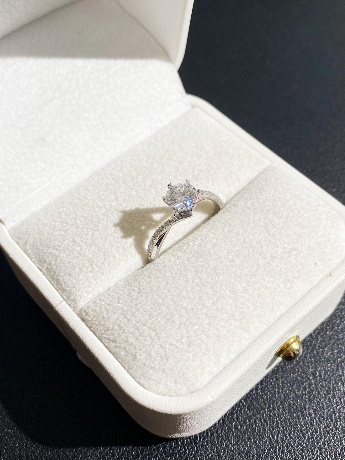 Soft Light, Lasting Brilliance Round Moissanite Engagement Ring