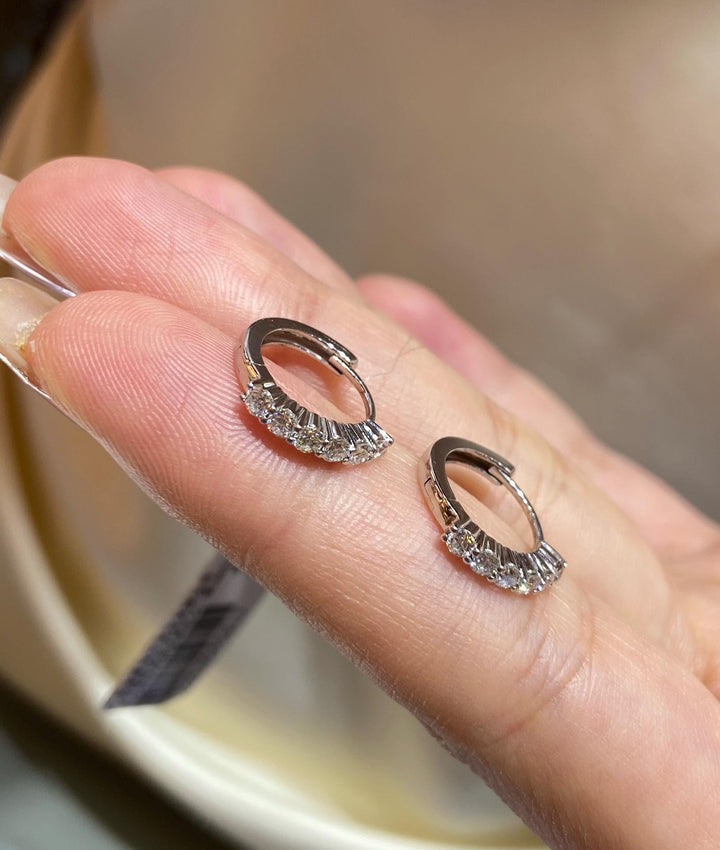 Built for the Spotlight Dainty CZ Baguette Huggie Hoops