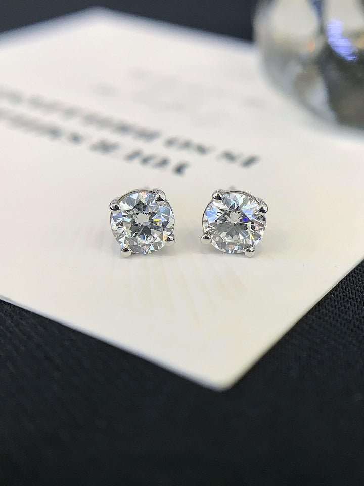 All Eyes Up Here Round Diamond Studs