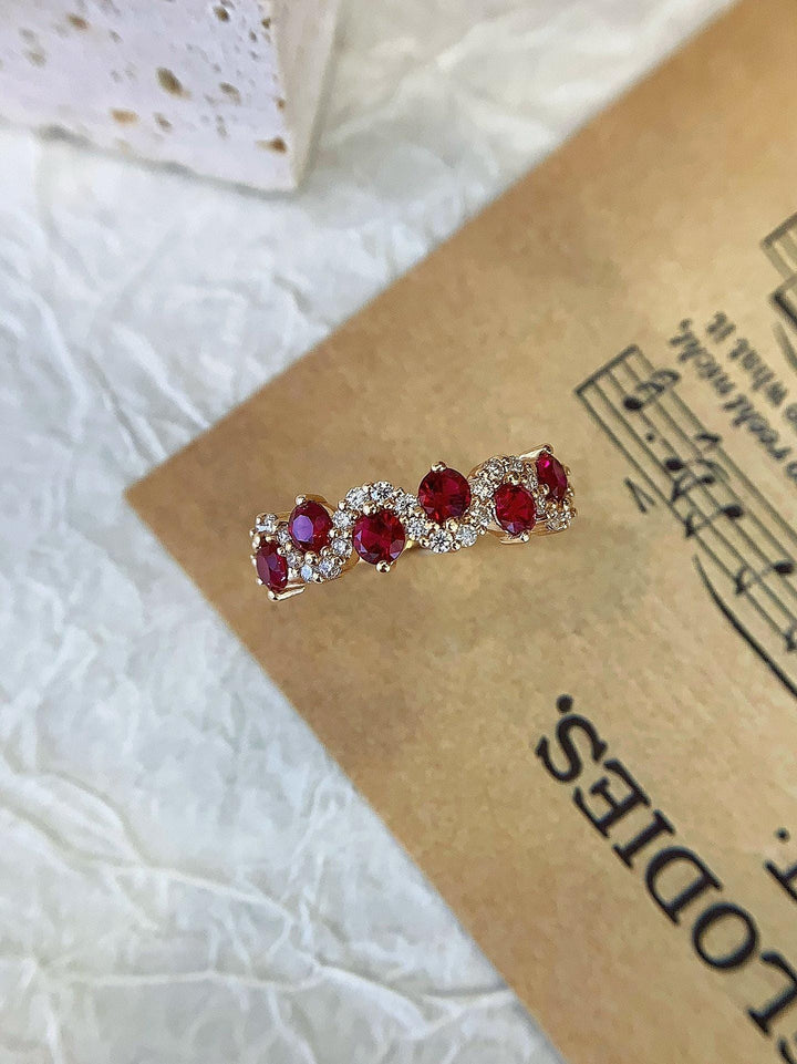 Forever in Focus Lab Ruby & Diamond Half Eternity Band