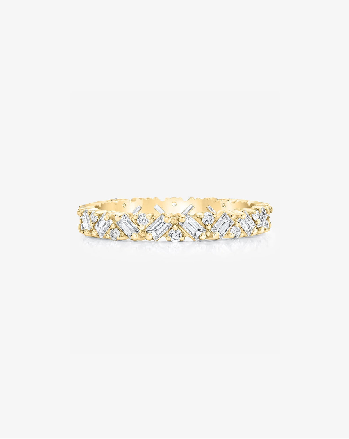 Lab Diamond Baguette Cluster Eternity Band