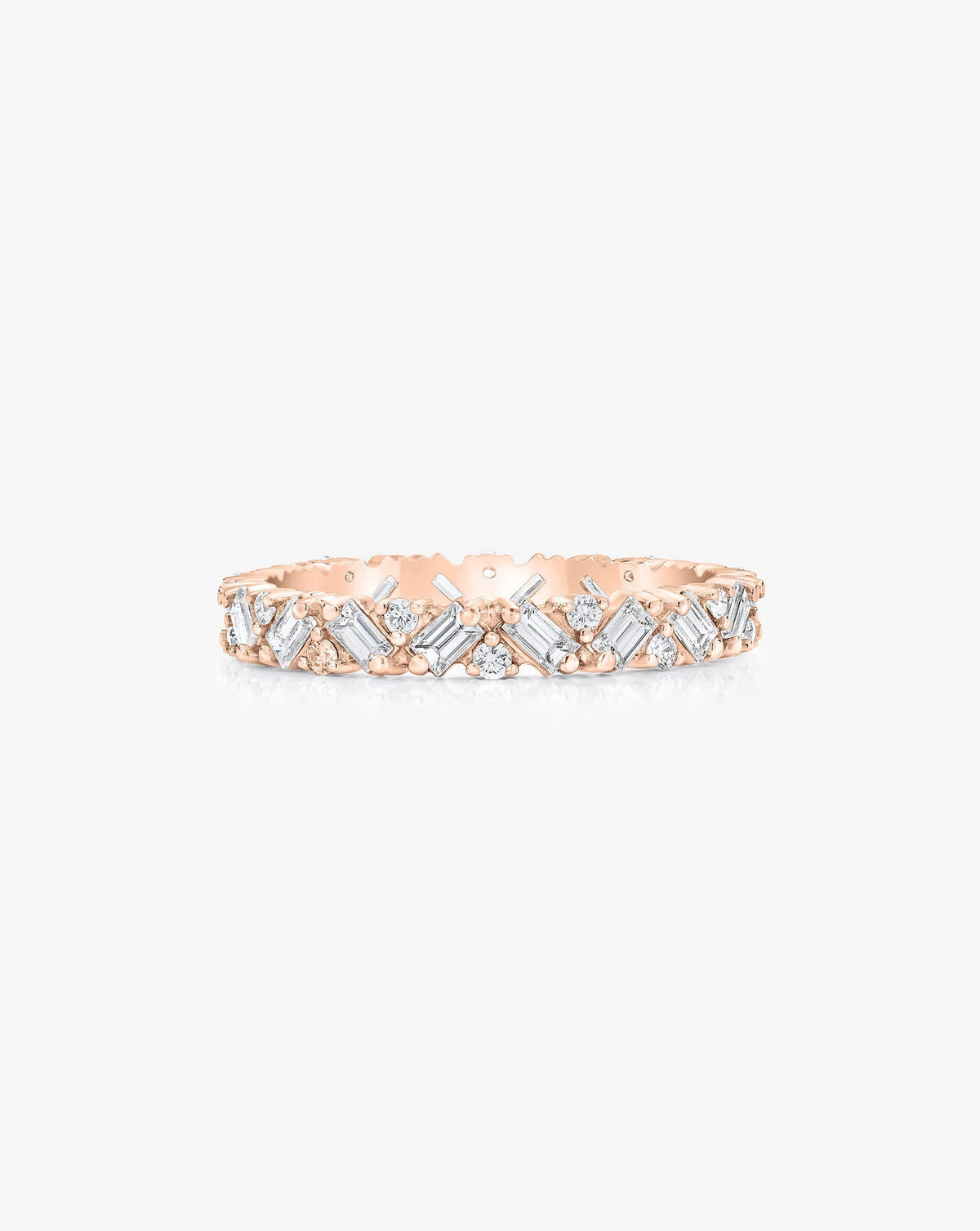 Lab Diamond Baguette Cluster Eternity Band