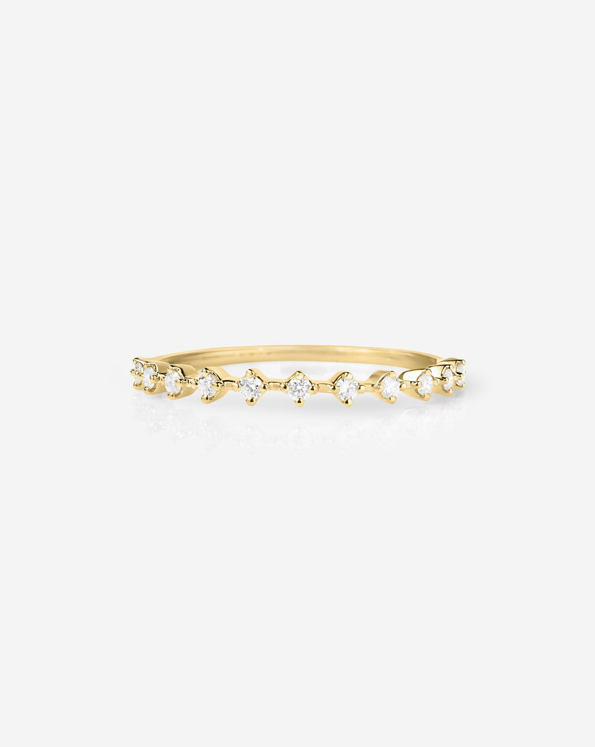 Diamond Station Stackable Ring
