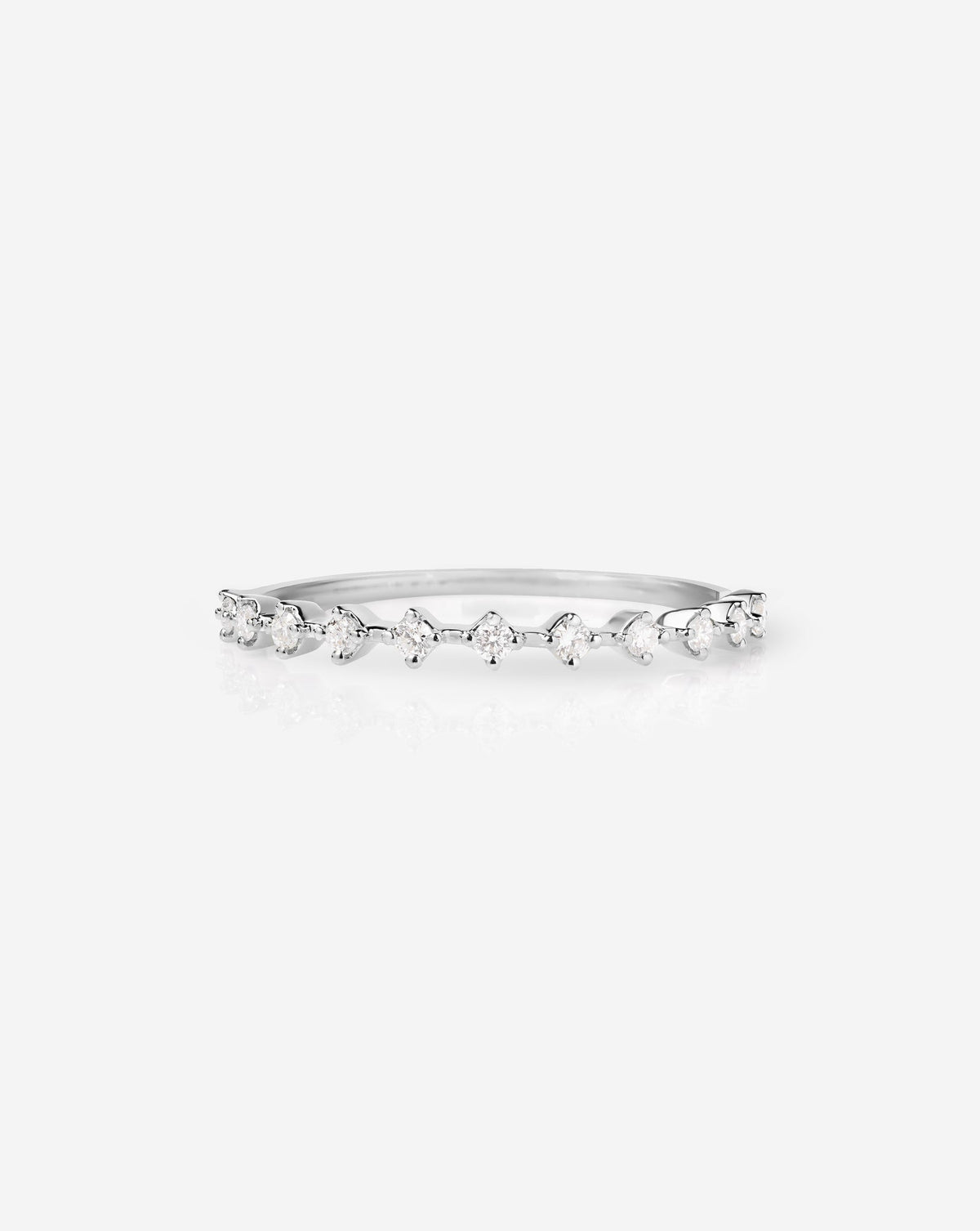 Diamond Station Stackable Ring