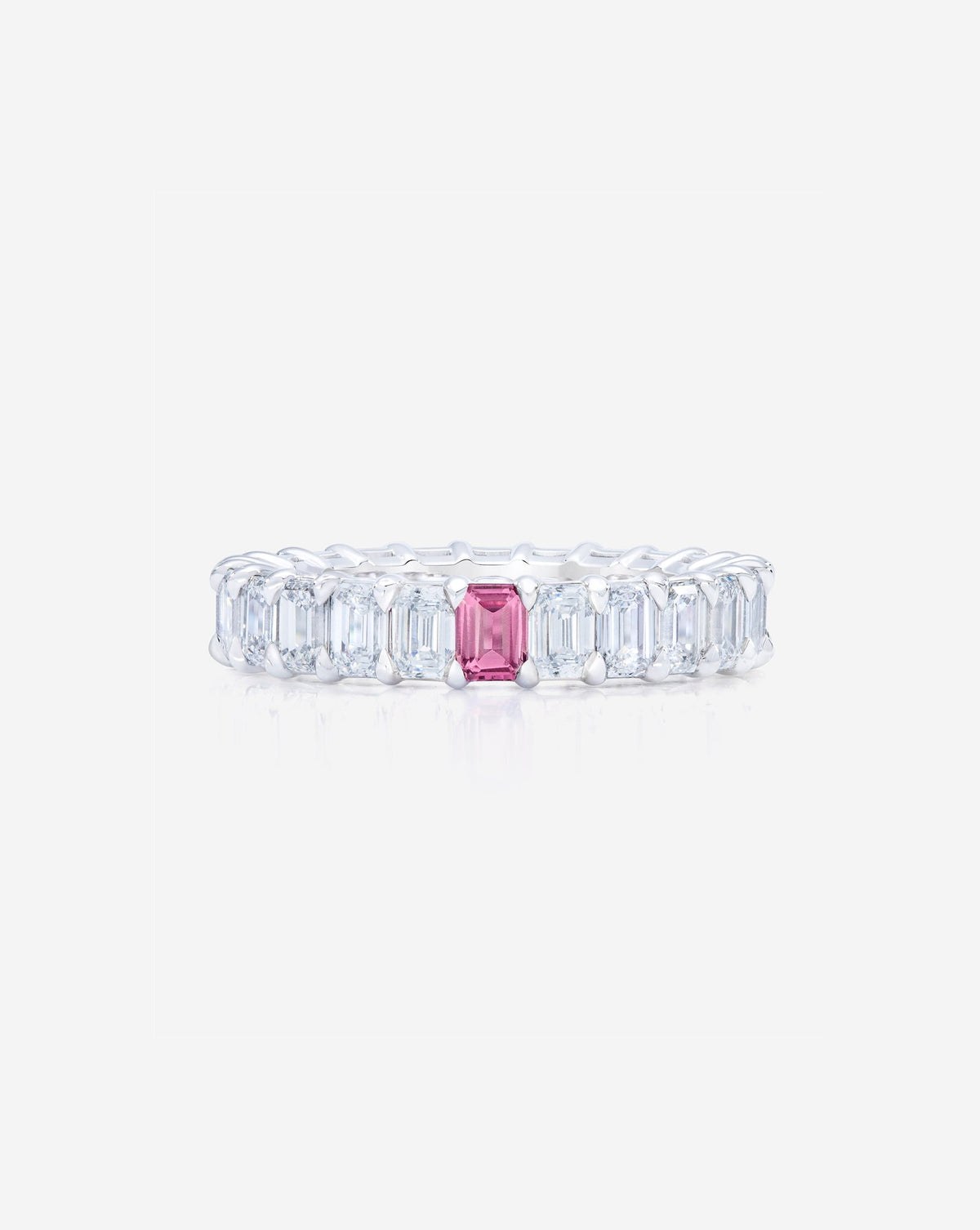 Emerald Lab Diamond and Birthstone Eternity Band