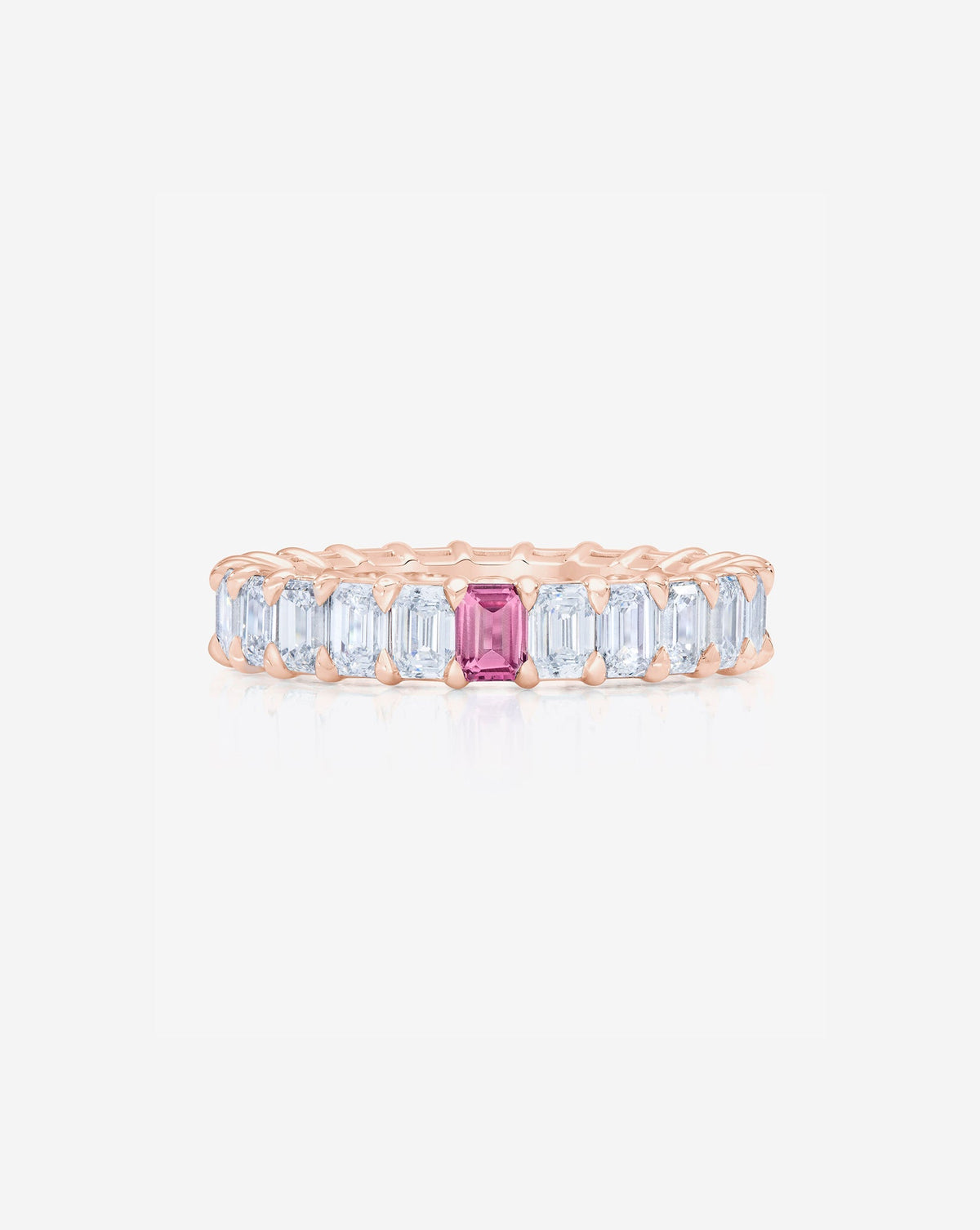 Emerald Lab Diamond and Birthstone Eternity Band