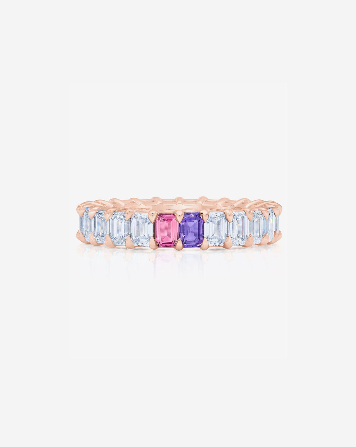 Emerald Diamond and Birthstone Eternity Band