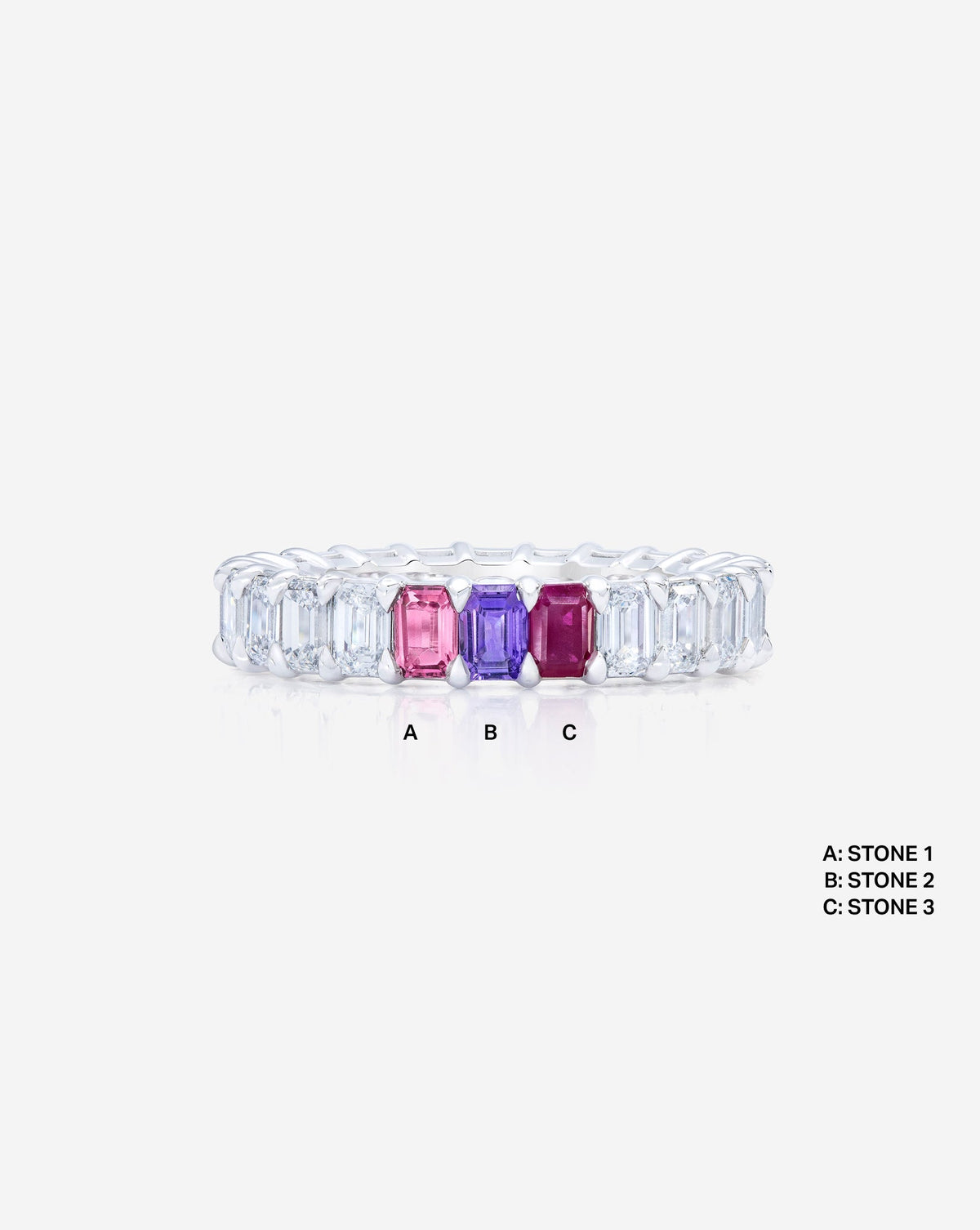 Emerald Lab Diamond and Birthstone Eternity Band