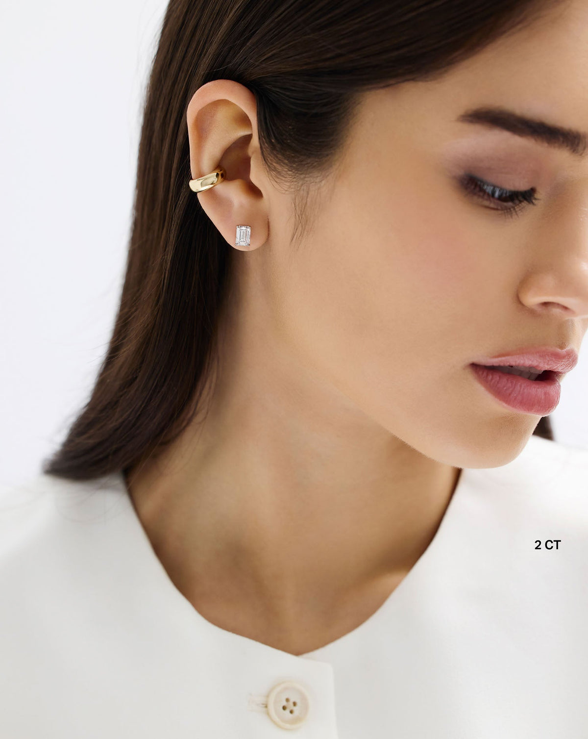 Emerald Lab Diamond Studs