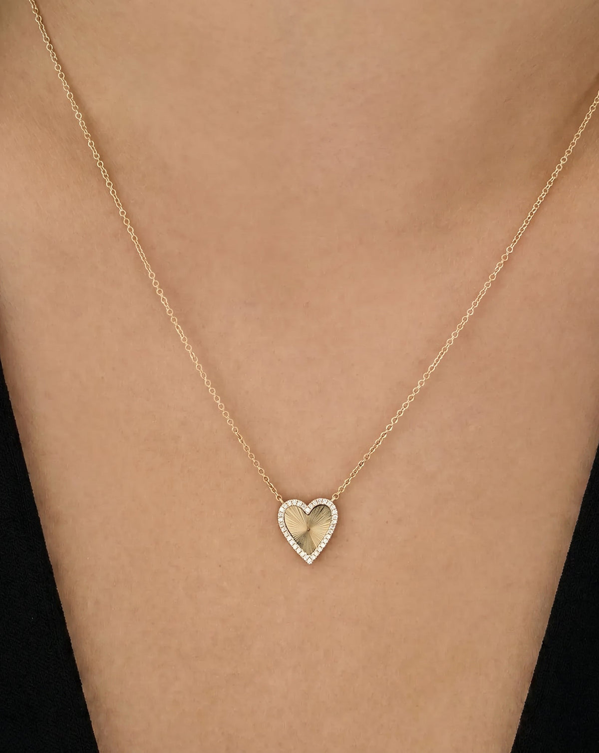 Fluted Heart Necklace