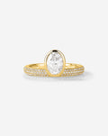 Framed Oval Pavé Lab Diamond Ring