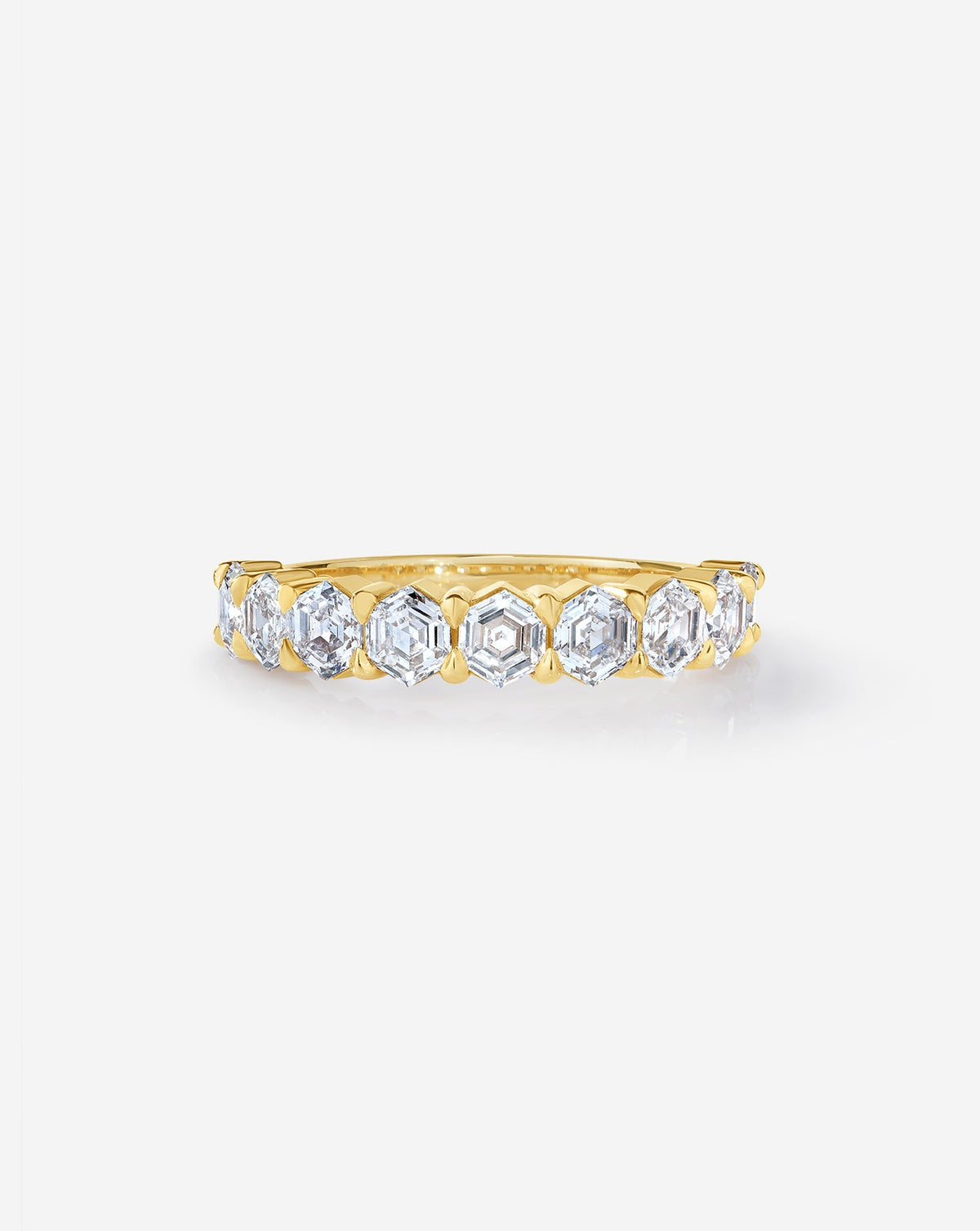 Hexagon Lab Diamond Wedding Band