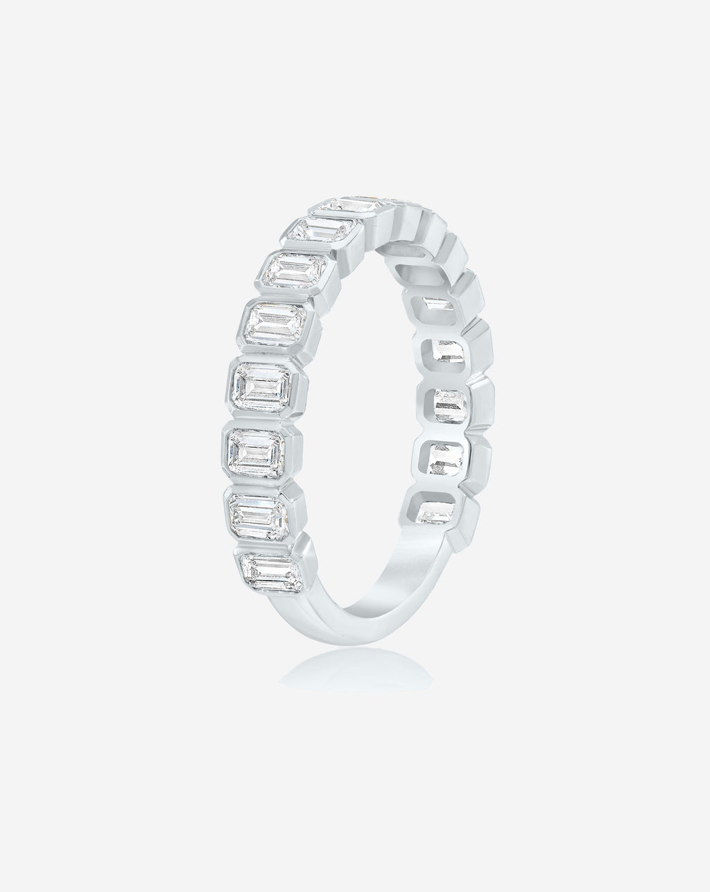 Lab Diamond Emerald Bezel 3/4 Band