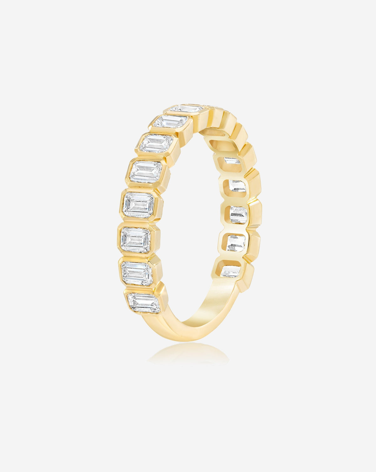 Lab Diamond Emerald Bezel 3/4 Band