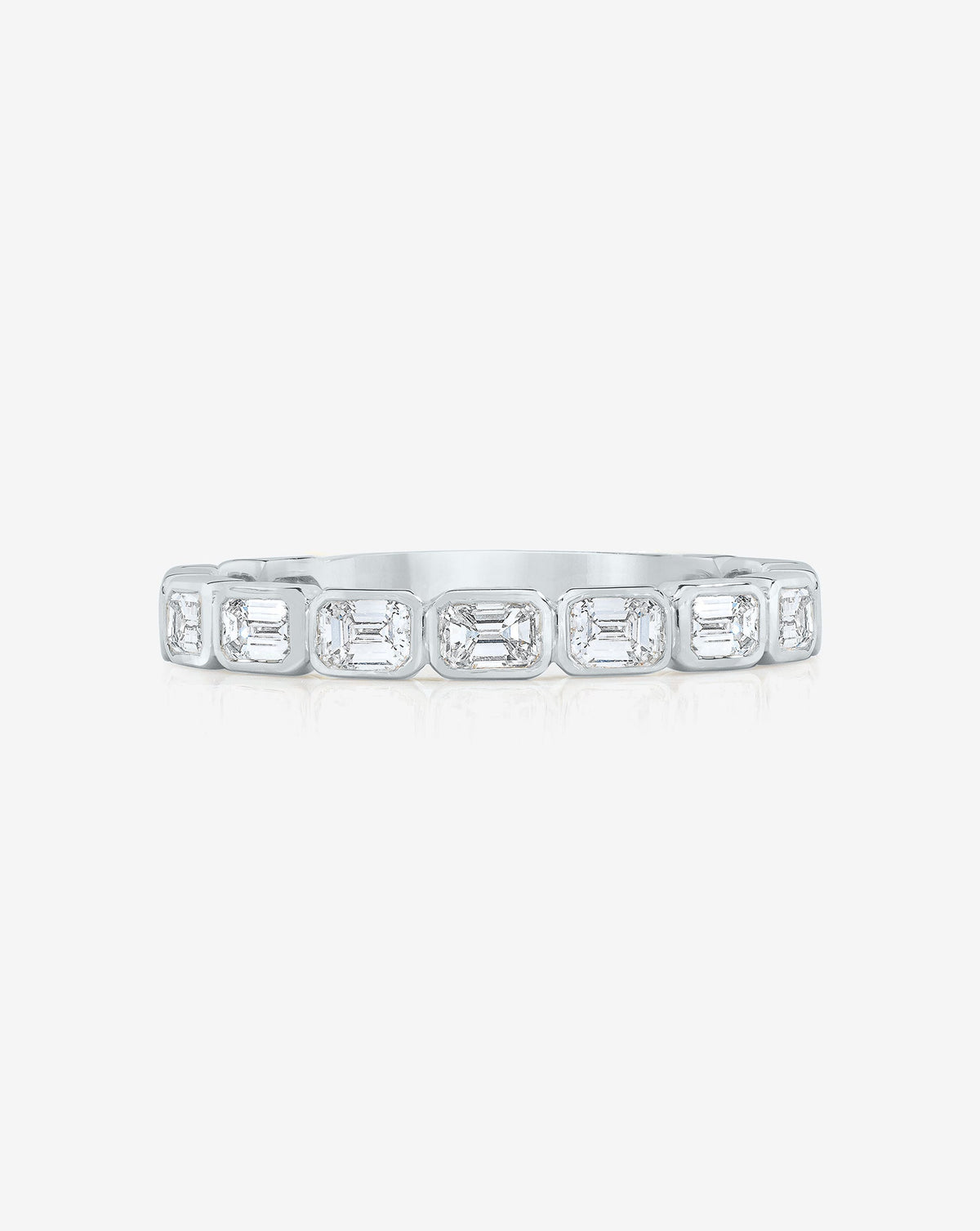 Sideways Emerald Bezel Band