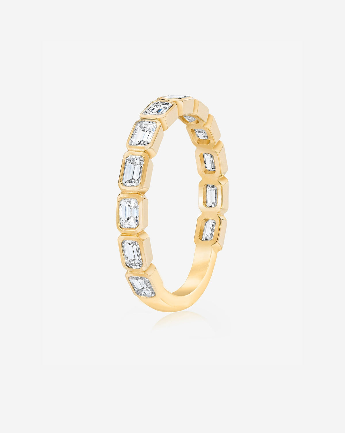 Sideways Emerald Bezel Band