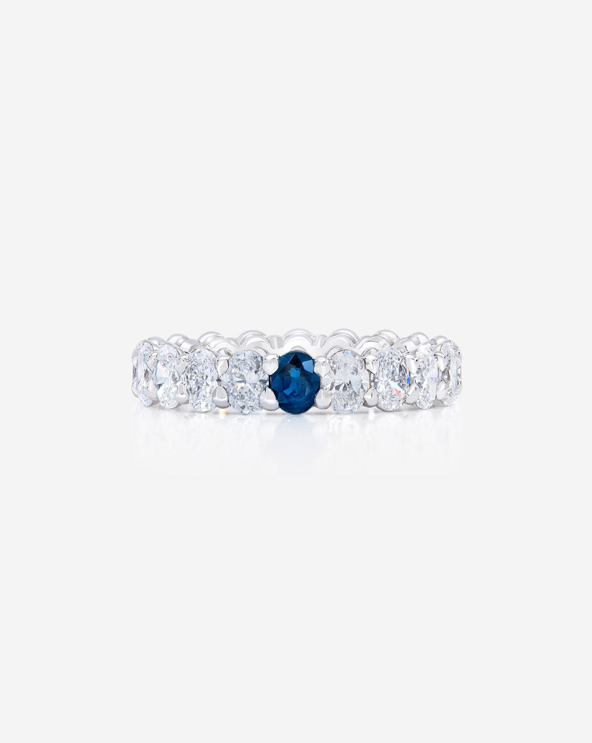 Oval Diamond and Birthstone Eternity Band