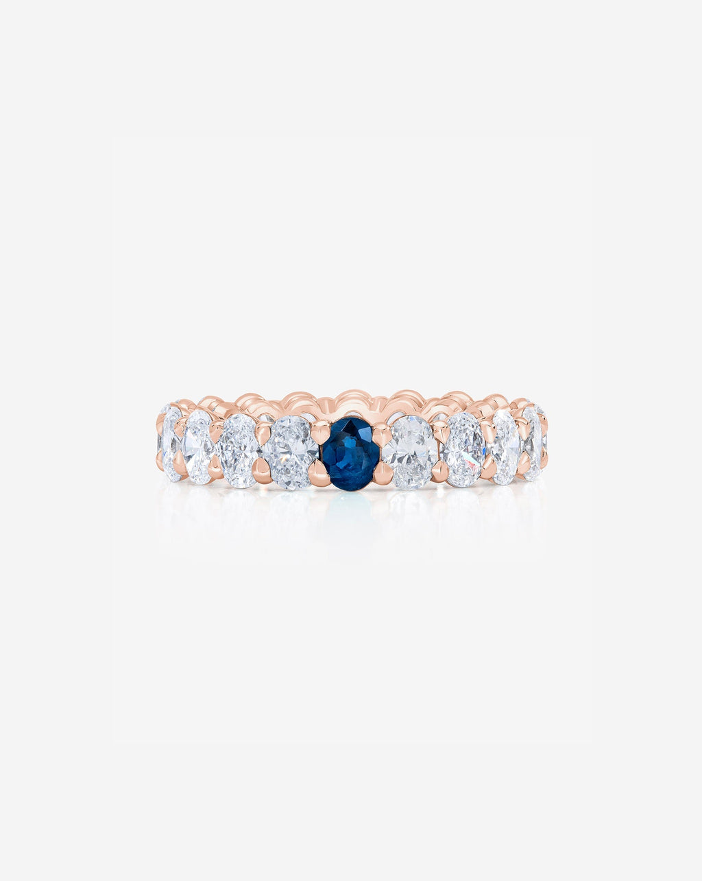 Oval Diamond and Birthstone Eternity Band
