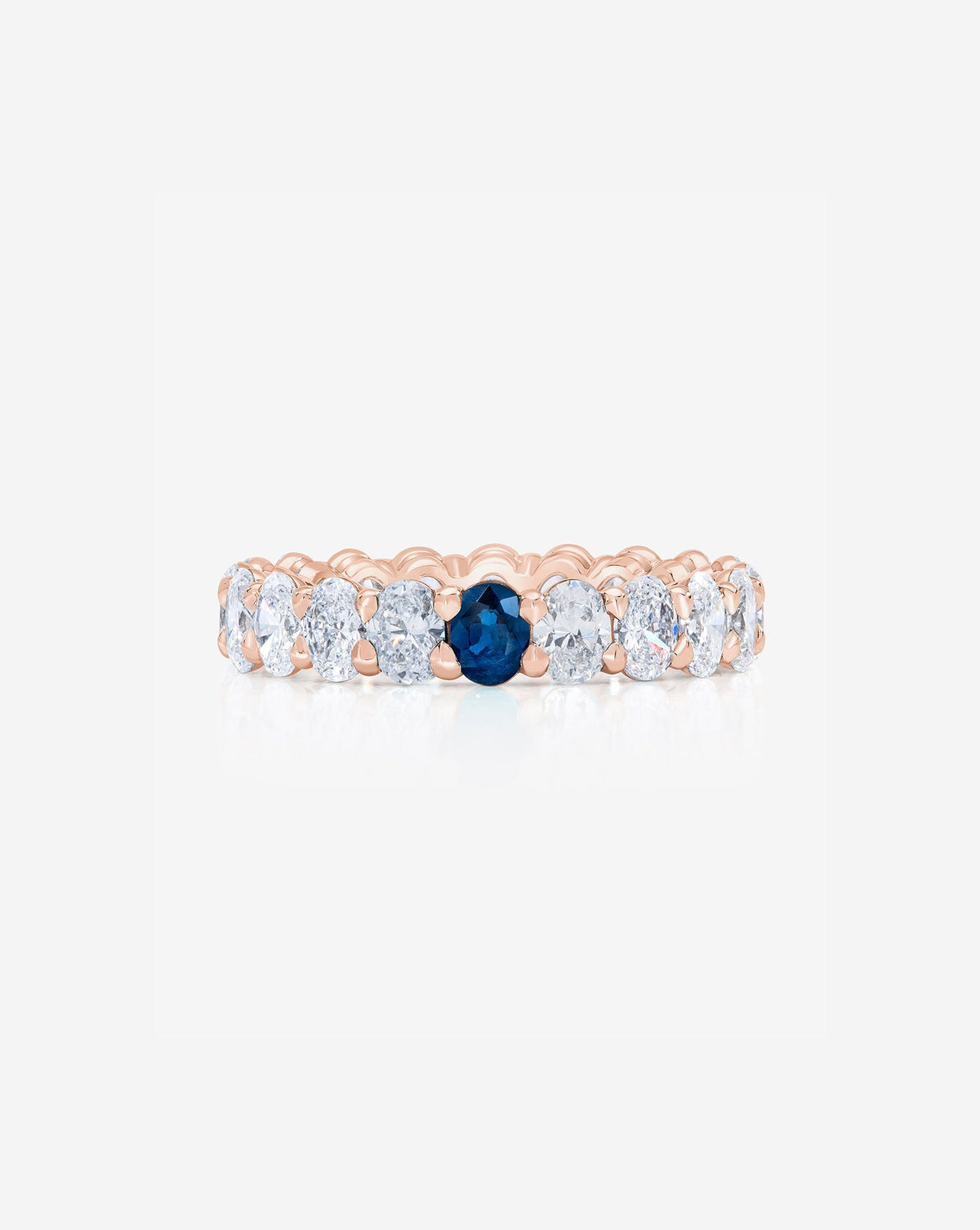 Oval Lab Diamond and Birthstone Eternity Band