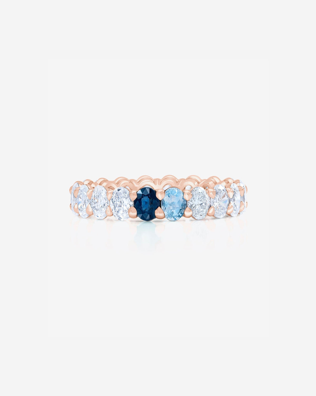 Oval Diamond and Birthstone Eternity Band