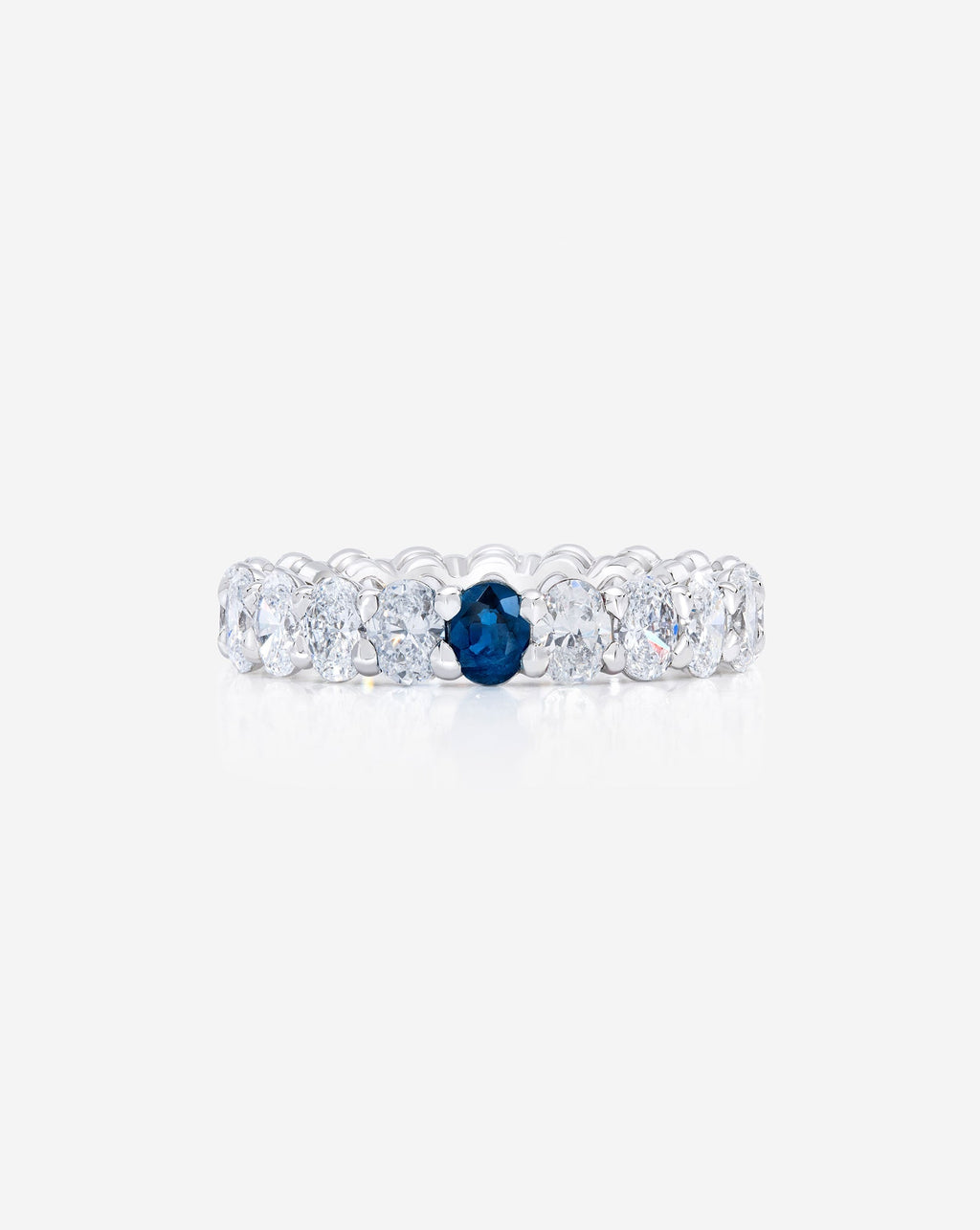 Oval Lab Diamond and Birthstone Eternity Band