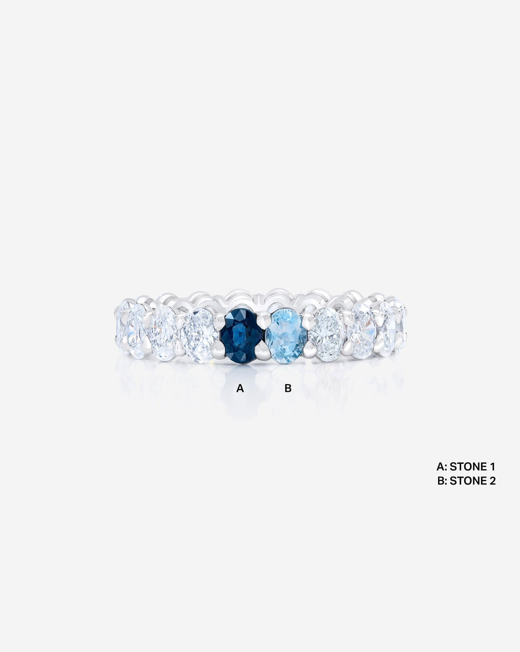 Oval Diamond and Birthstone Eternity Band