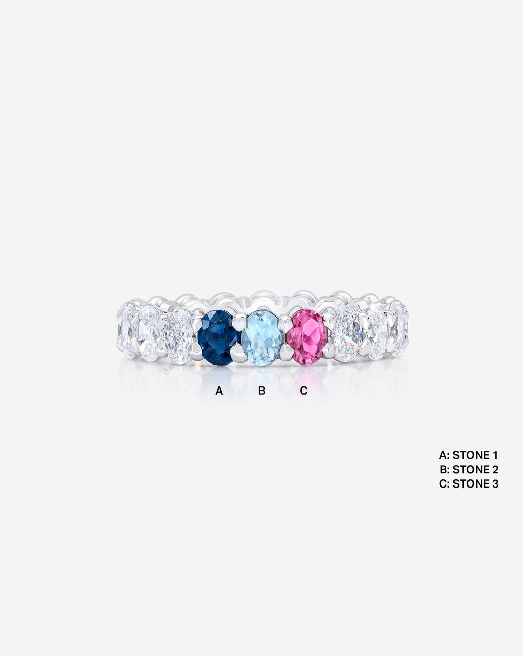 Oval Diamond and Birthstone Eternity Band
