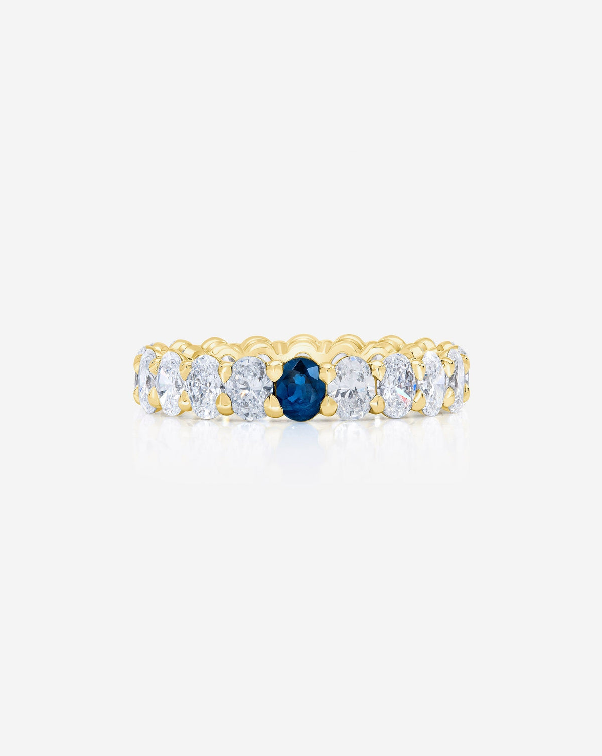 Oval Diamond and Birthstone Eternity Band