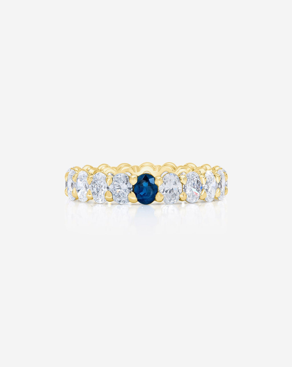 Oval Lab Diamond and Birthstone Eternity Band