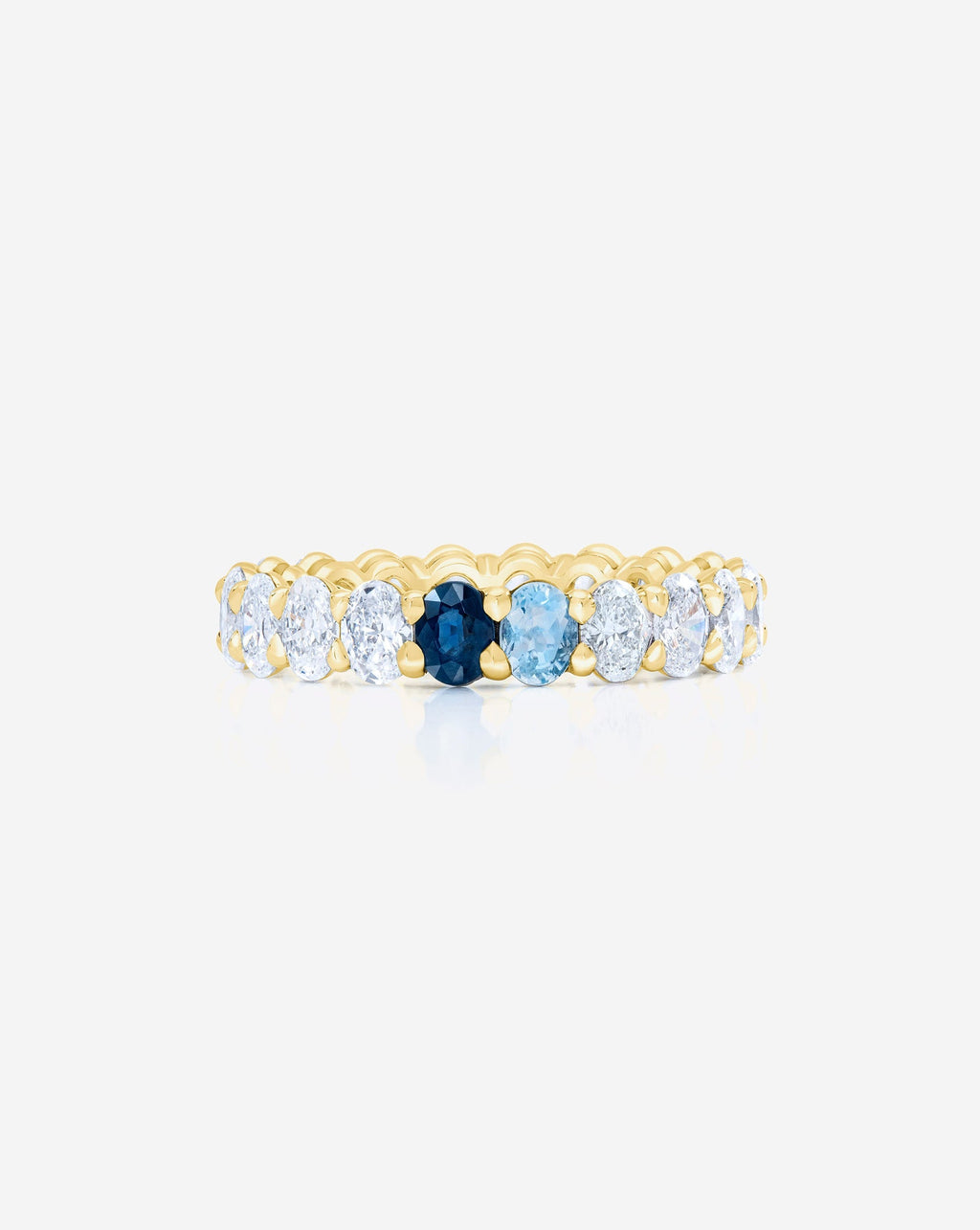 Oval Diamond and Birthstone Eternity Band