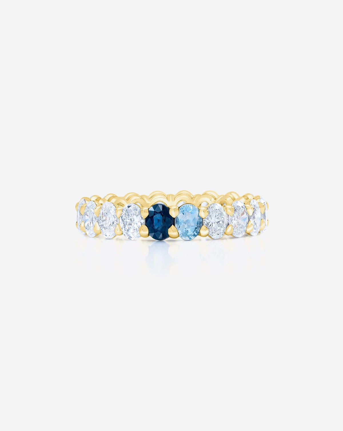 Oval Lab Diamond and Birthstone Eternity Band