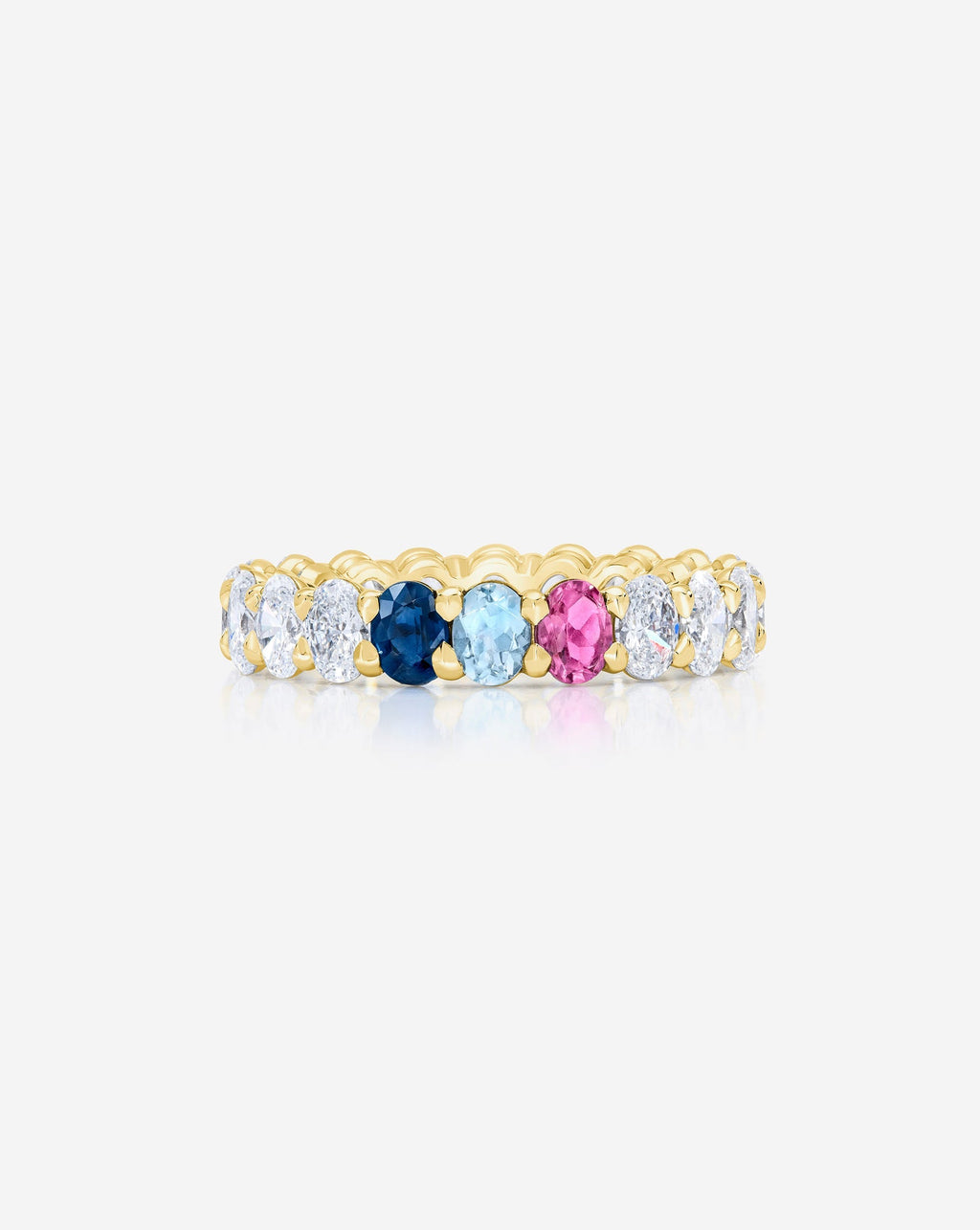 Oval Diamond and Birthstone Eternity Band