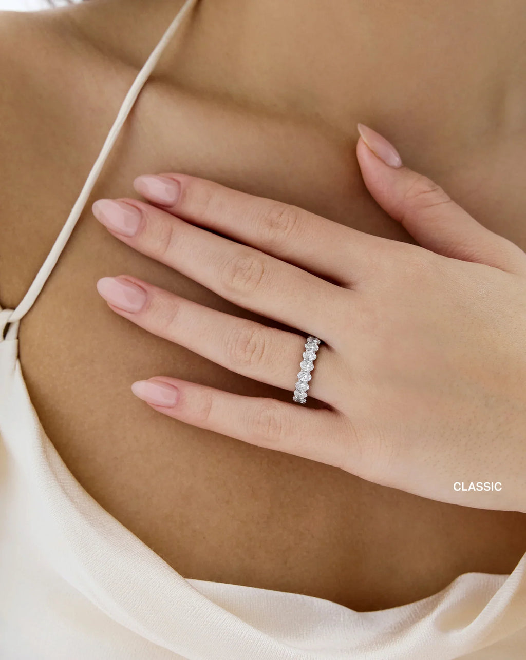 Oval 3/4 Diamond Band