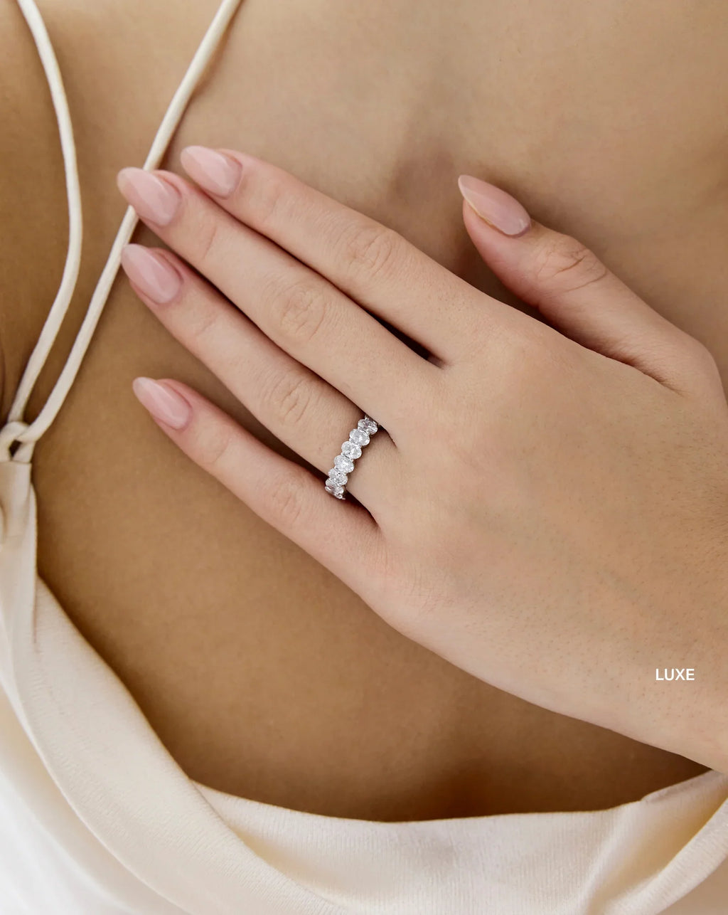 Oval 3/4 Diamond Band