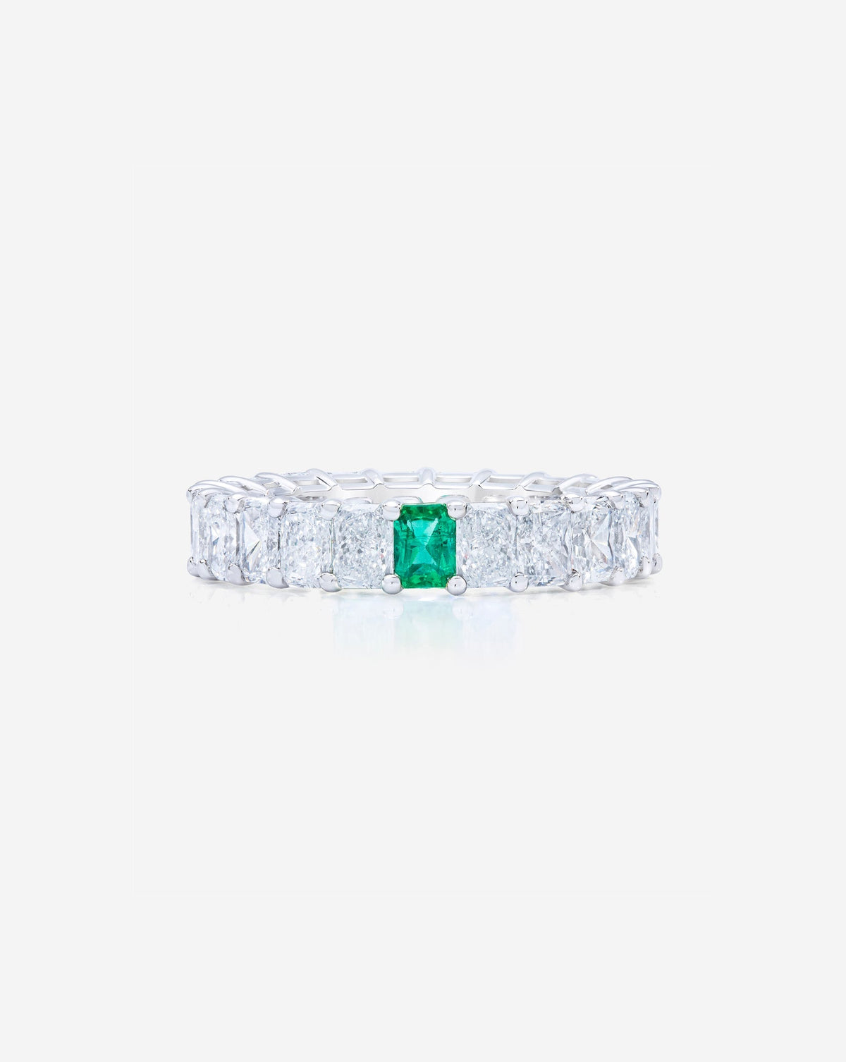 Radiant Lab Diamond and Birthstone Eternity Band