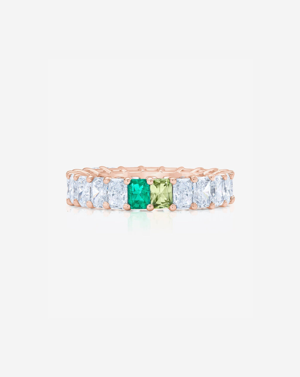 Radiant Lab Diamond and Birthstone Eternity Band