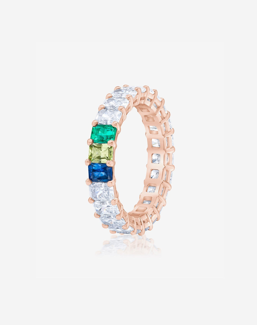 Radiant Diamond and Birthstone Eternity Band
